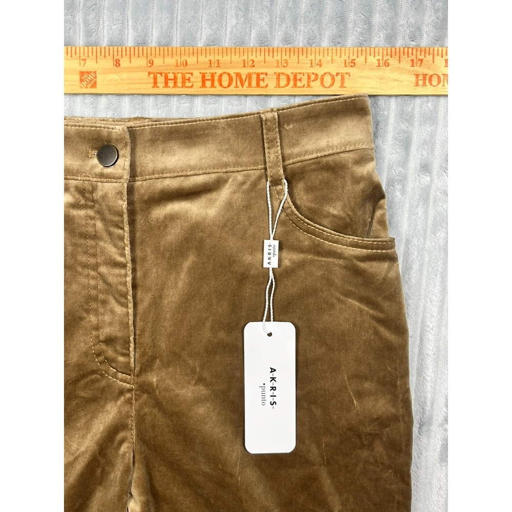Akris Punto Caramel Velvet Flare Pants Cali Trousers Women 8 (Fits 31x27) Luxury - Picture 11 of 16